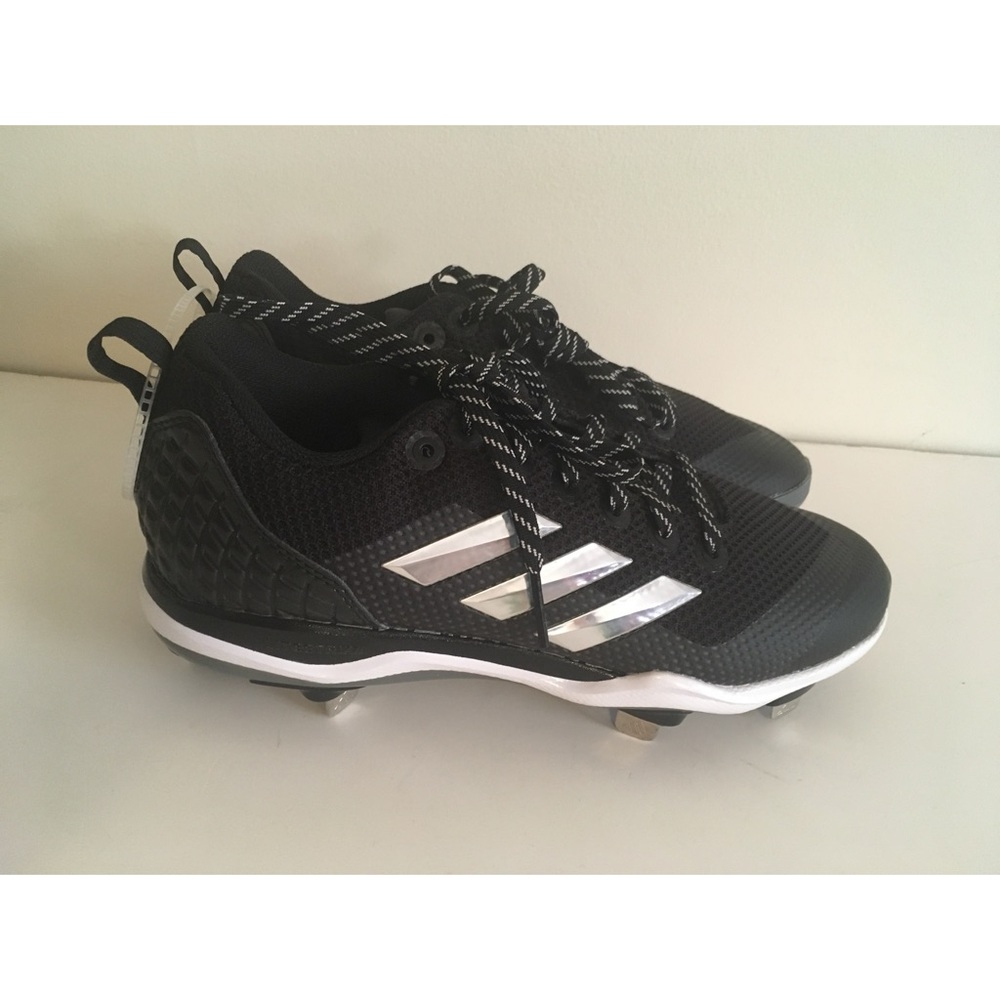 NWOB Black Adidas PowerAlley 5 Metal Softball Cleat Size 8.5
